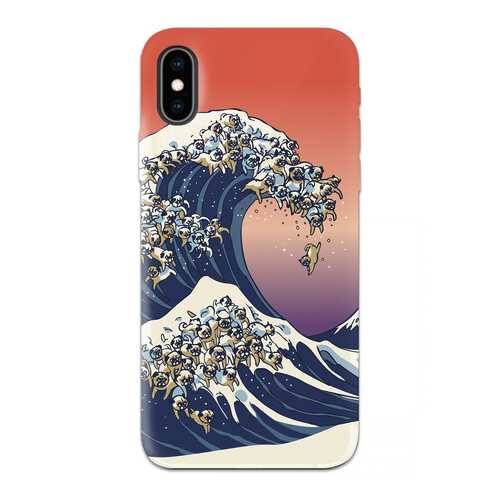 Чехол СМАКС The Great Wave of Pug для Apple iPhone XS в МегаФон