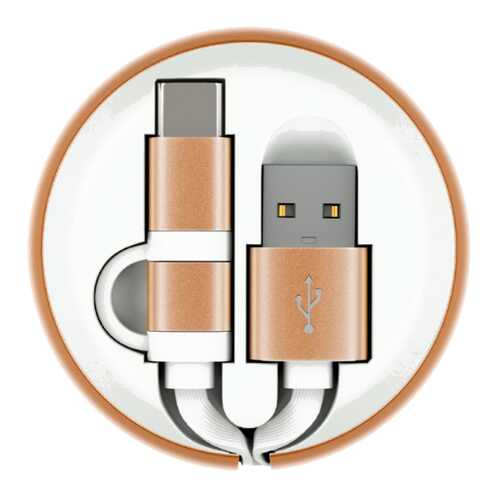 Кабель InterStep MicroUSB+TypeC USB 0,9м White/Gold в МегаФон