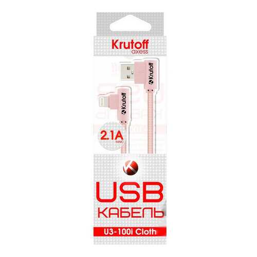 Кабель Krutoff U3-100i Cloth Lightning 1м Rose в МегаФон