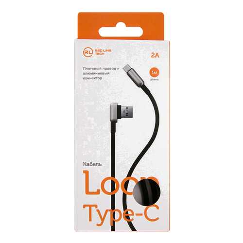 Кабель Red Line Loop USB - Type-C, Black в МегаФон