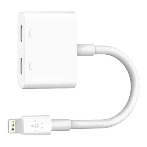 Переходник Belkin Lightning Audio + Charge RockStar для iPhone7/7Plus White (F8J198dsWHT) в МегаФон