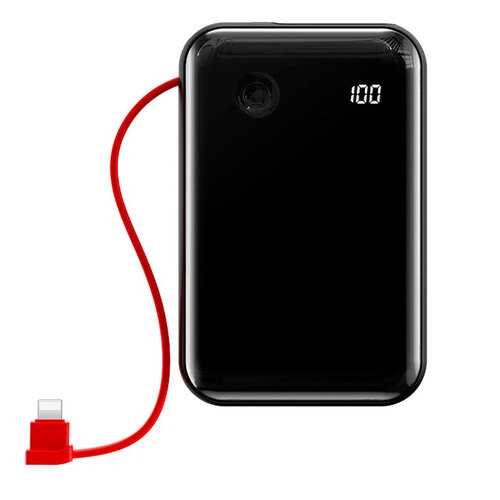 Внешний аккумулятор Baseus Mini S Digital Display Lightning 10000 мАч Black в МегаФон